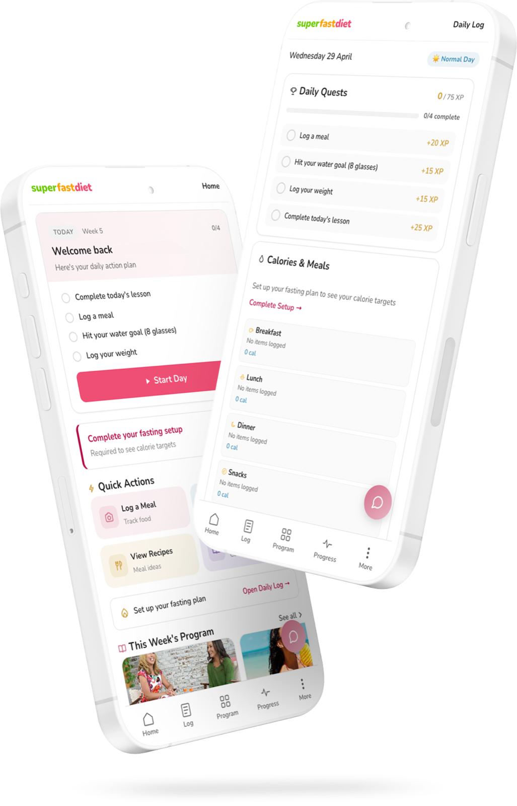 SuperFastDiet app mockup