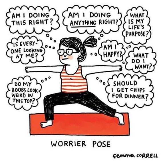 worrier pose yoga joke
