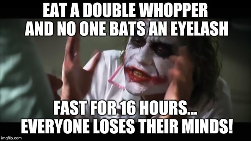 Joker intermittent fasting meme