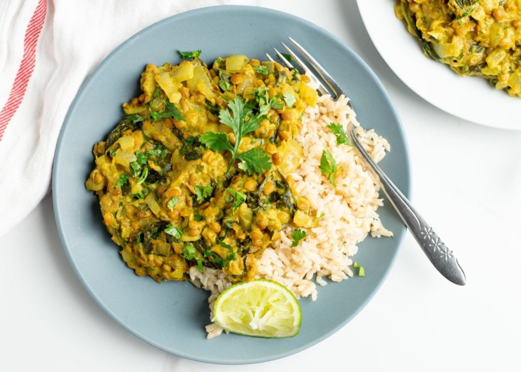 spinach lentil curry protein