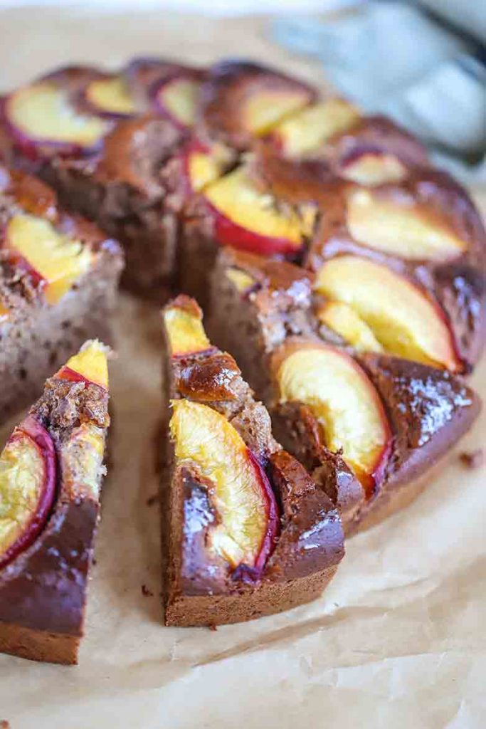 almond peach cake