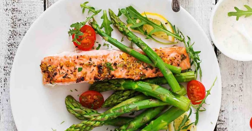 Zesty Baked Salmon with Asparagus and Tomato
