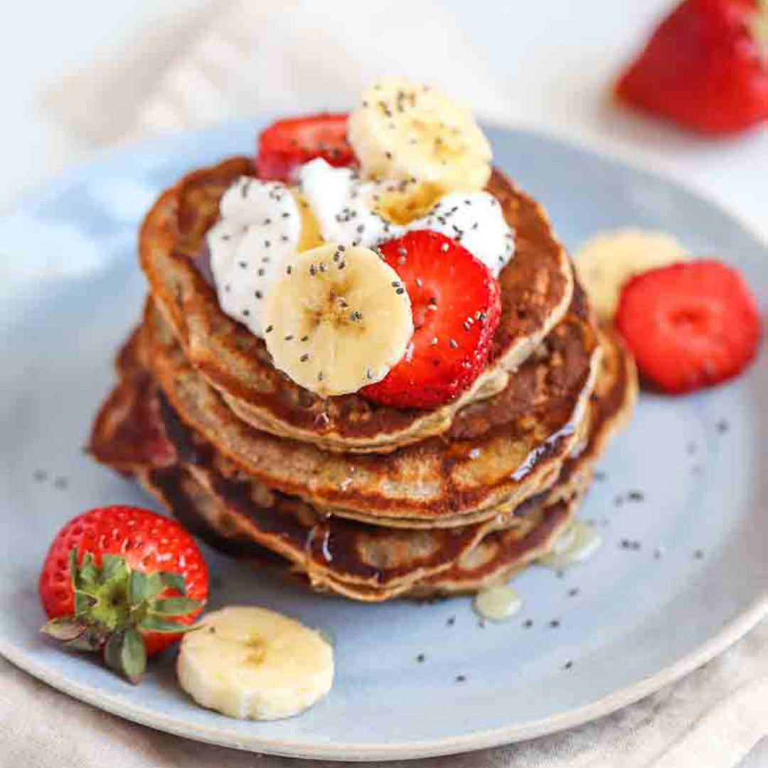 Banana & Strawberry Pancakes