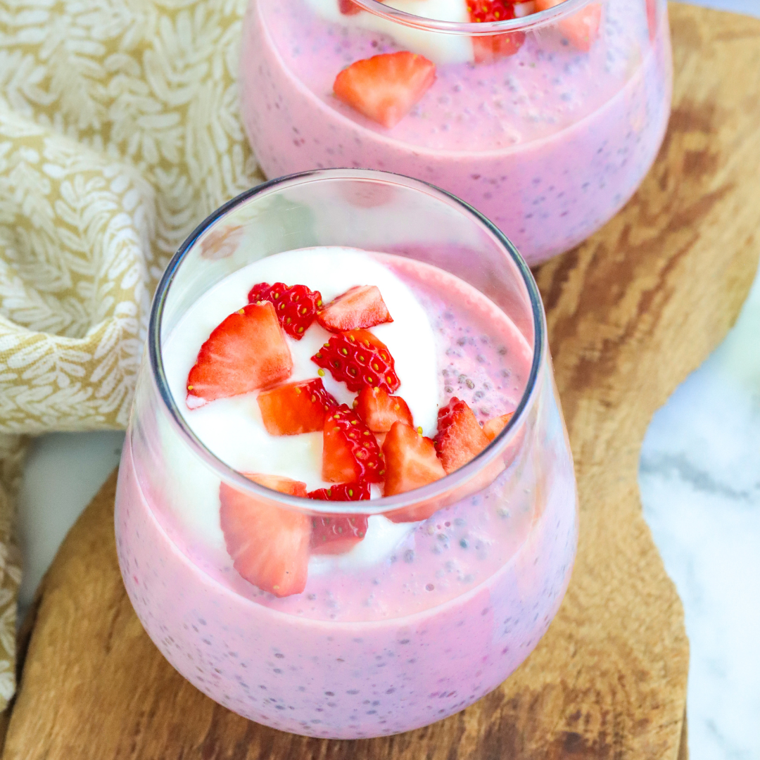 Strawberry Chia Protein Pudding