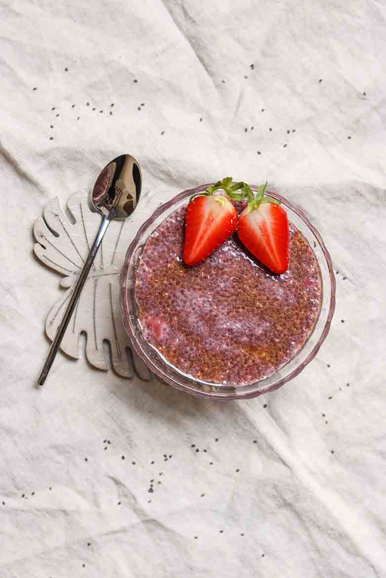 Strawberry Protein Chia Pudding